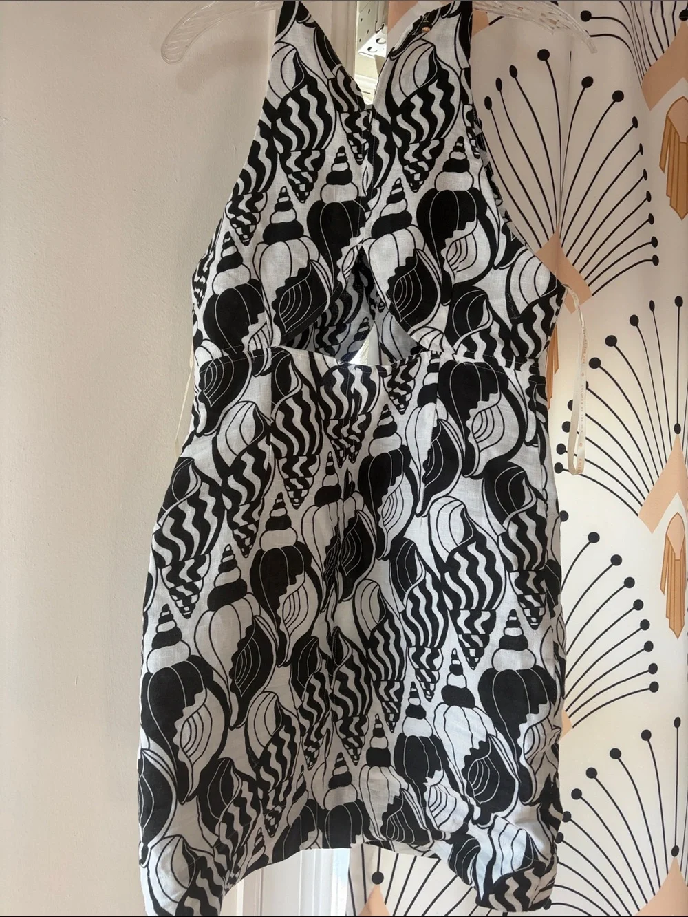 FARM Rio Black and Cream Abstract Cutout Halter Mini Dress - Picture 4 of 5